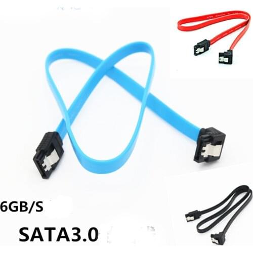 100pcs HDD SSD Data Serial ATA Cord Line SATA 3.0 III 6Gb/s 46cm Hard Disk Drive Straight Cable 90 Degree Right Angle Cables