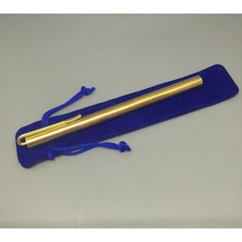 1 pcs Handmade Brass clip Pen Solid Portable Pocket EDC Copper Signaturn Pen Marker Tactical Pen Self Defense Writing Tool