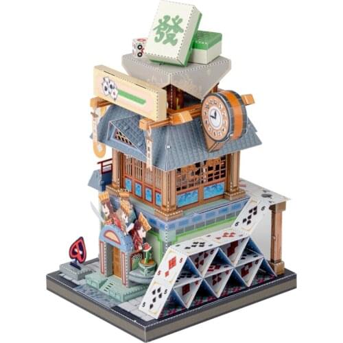 Art Model MU 3D Metal Puzzle Art Tour China Chess Card Room Model kits DIY Laser Cut Assemble Jigsaw Toy GIFT For Children