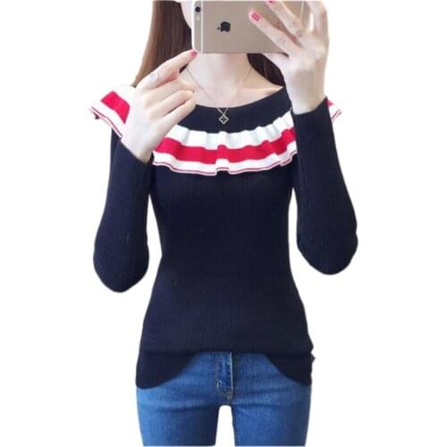 2020 Fashion knit sweater women spring autumn slim pullover casual top students short sweaters O-collar bottoming sweaters KW83