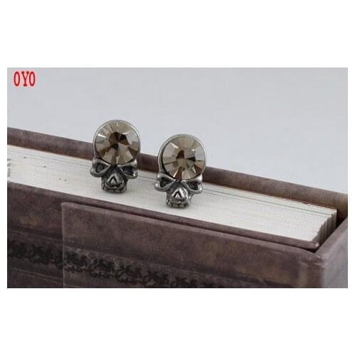 Real 925 sterling silver crystal skull personality retro sty