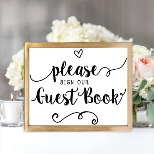 Guestbook Sign Wedding Guestbook Please Sign Our Guestbook Canvas Prints Wedding Decor Poster Wedding Reception Sign
