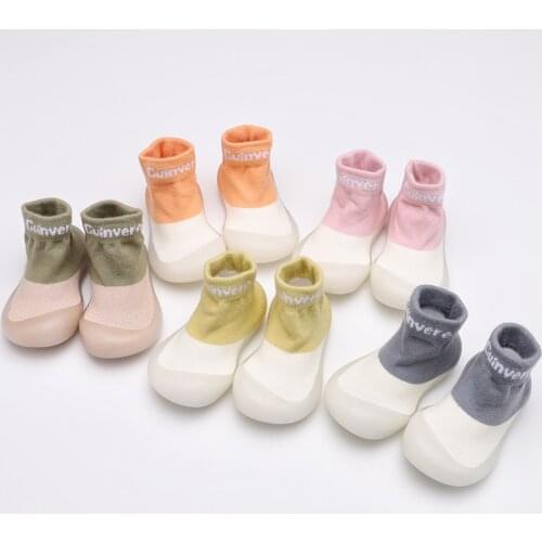 Toddler Baby First Walkers Infant Socks Rubber Soles Non-slip Elastic Socks Shoes New Born Baby Girl Learning to Walk Zapatos