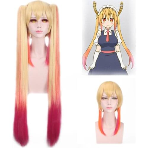 Miss Kobayashis Dragon Maid Tohru Cosplay Wig Long Straight Synthetic Wigs Anime Kobayashi san Chi no Maid Dragon fake Hair