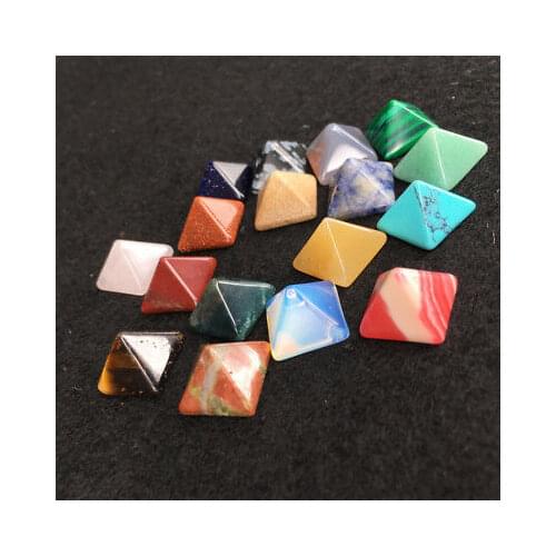 7Pcs Chakra Pyramid Worry Stone Set Pranic Healing Meditation Lot Natural Crystal Natural Crystal Quartz Random Color