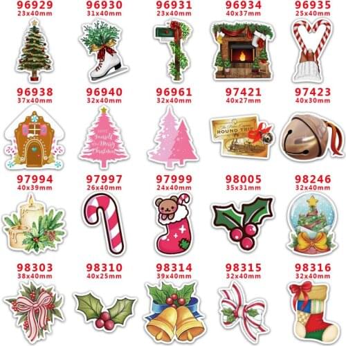 DIY Craft Supplies Sewing Accessories Cartoon Christmas Printed Planar Resins Mold 10 Pieces. PR-96929