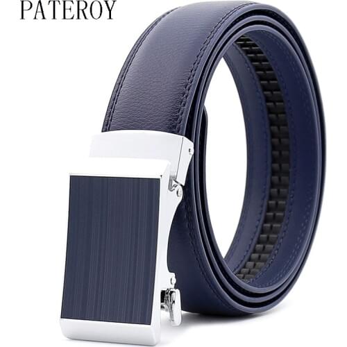PATEROY Designer Leather Strap Male Belt Automatic Buckle Belts For Men Girdle Wide Men Belt Waistband ceinture cinto masculino