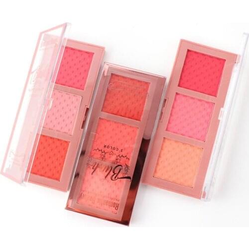 Romantic Beauty 3 Color Blush Portable Rouge Repairing Blush Palette Brighten Long-lasting Waterproof Sweatproof Cosmetics TSLM2