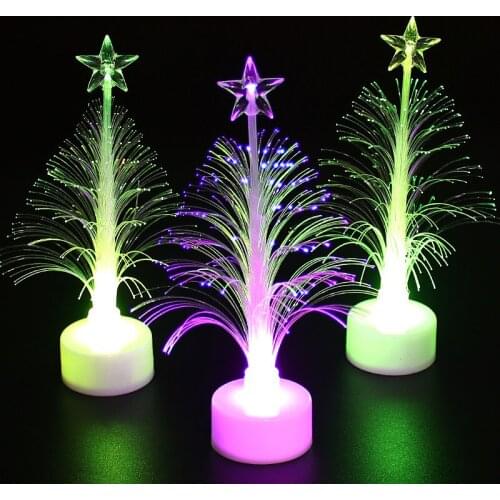 Christmas selling small gifts LED Christmas fiber tree colorful glow Christmas tree kindergarten gift activity toys