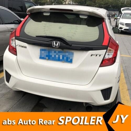 For HONDA FIT Spoiler 2014-2016 jazz spoiler RSDLD High Quality ABS Material Car Rear Wing Primer Color Rear Spoiler