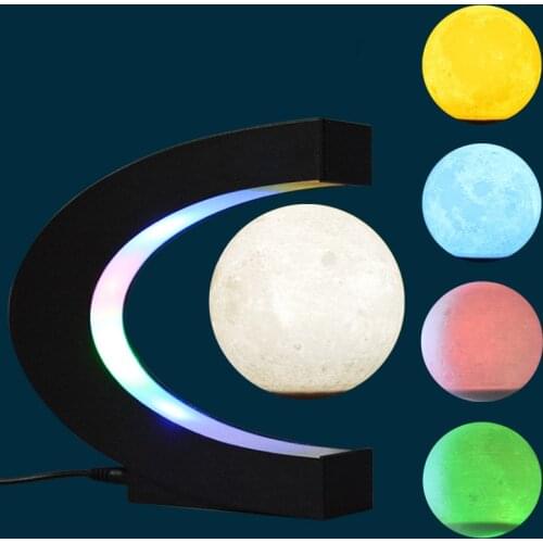LED World Map Magnetic Levitation Globe Moon Colorful Light Globe Home Office Desk Decorations Education Toy Bussiness Gift