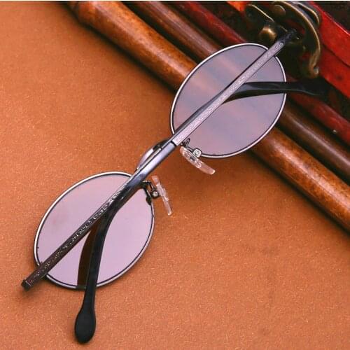 Vazrobe Glass Sunglasses Male Women Small Oval Stone Glasses Anti Eye Dry Brown Vintage Steampunk Fashion