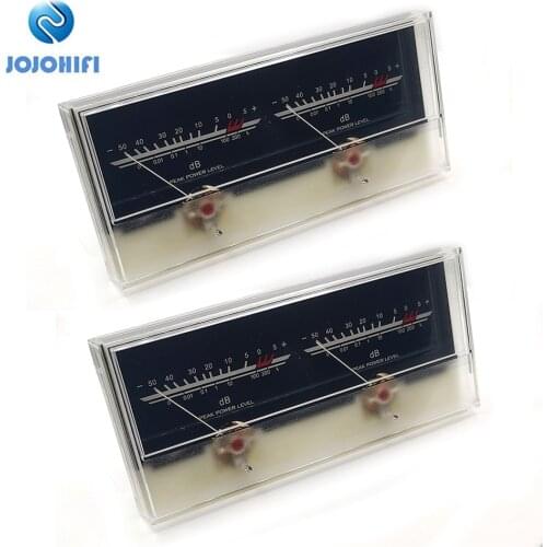 2pcs P-59WTC High-precision VU Meter Head Power Discharge Flat Table Front level DB Sound Pressure Audio Power Meter w/backlight