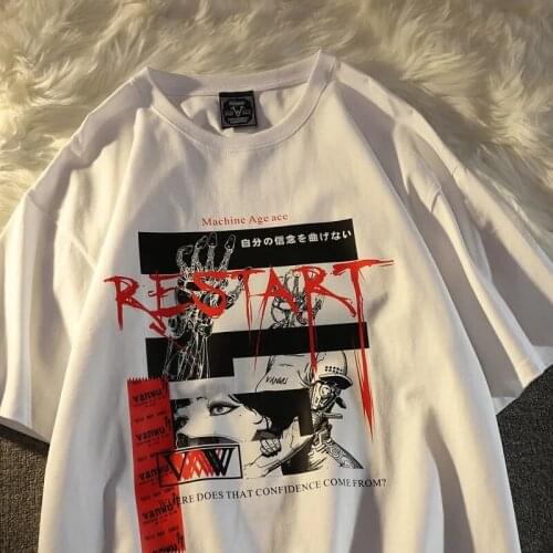 Women clothes shirt Streetwear Summer Oversize loose casual tops womens T-shirt Harajuku vintage Japanese anime print t-shirt