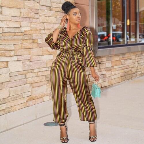 2021 New Arrival Fashion Design 2 pcs Women Set Striped V-Neck Long Sleeve Tops Long Pants Summer Casual Outfits