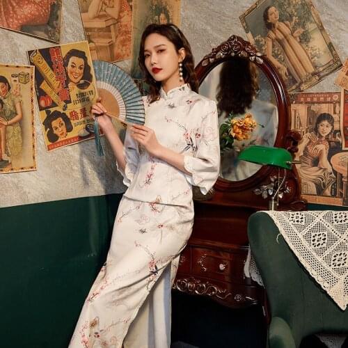 Women Chinese Style Retro Qipao Dress Fashion Elegant Sexy Cheongsam Dresses Traditional Oriental Clothing Lady Party Vintage