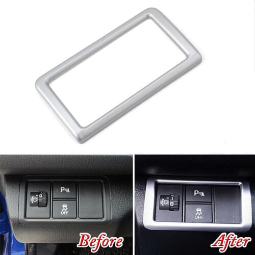 For Honda Civic 10th 2016 2017 2018 1pc ABS Car Center Console Headlight Lamp Switch Trim Frame Silver Decorative Accessories