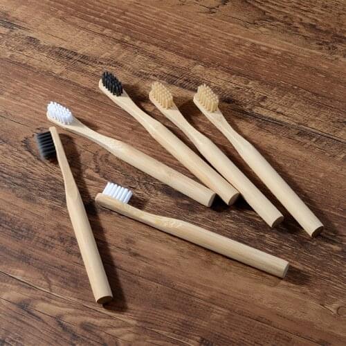 Eco Friendly Kids Bamboo Toothbrush Soft Bristles 10pack Biodegradable Oral Care Toothbrush Child Round Bamboo Handle Toothbrush