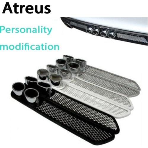 Atreus 2X Car styling 3D Cool Auto carbon Exhaust Stickers For Nissan Qashqai j11 X-TRAIL Mazda 3 6 Mitsubishi ASX Lancer 10 9