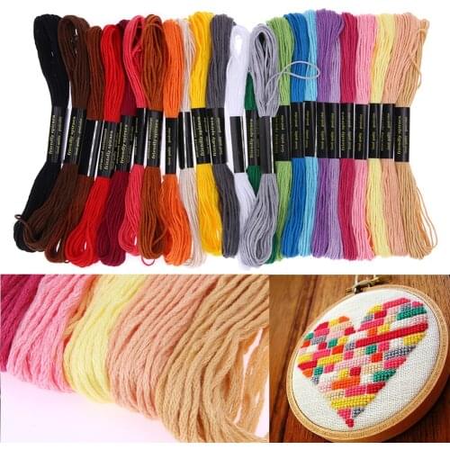 24 Colors Embroidery Thread Polyester Hand Cross Stitch Floss Sewing Skeins Craft Sewing Accessories