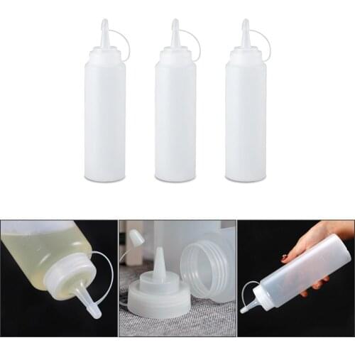 240ml Sauce Vinegar Oil Ketchup Gravy Cruet Kitchen Accessories Gravy Boat Plastic Condiment Dispenser 8oz Squeeze Bottle