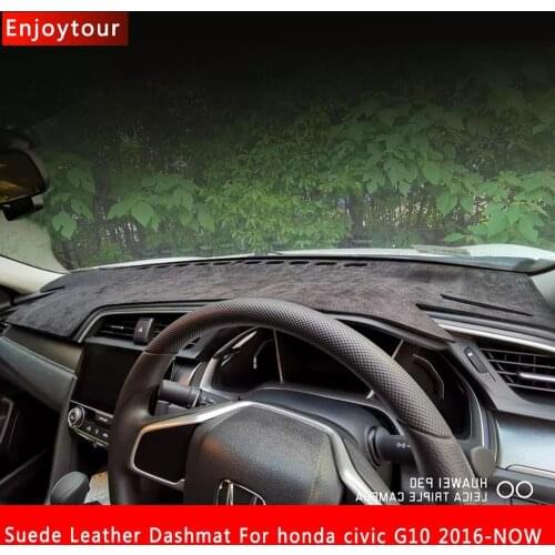 Accessories Car-styling Suede Leather Dashmat Dashboard Cover Pad Dash Mat Carpet for Honda Civic G10 2016 2017 2018 219 2020