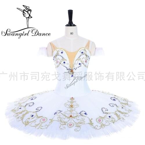 White fairy doll professional ballet tutus girls pancake tutu costume for performance ballet costume BT9288