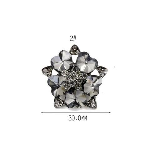 Free shipping 4pcs/lot 30mm Star Crystal diamond decorative buttons grass mink fur coat buttons set auger black cardigan button