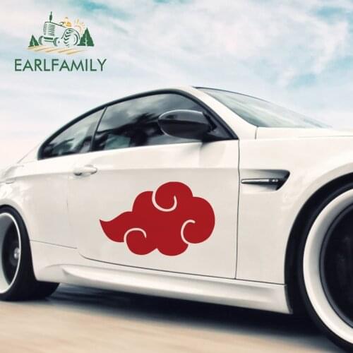 EARLFAMILY 43cm x 28.4cm for Ninja Akatsuki Cloud Waterproof Car Stickers Sunscreen Personality Bumper Custom printing Decal