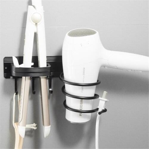Hair Dryer Holder Wall Rack Bathroom Shelves Salon Home Organization and Storage Stainless Steel Organizer Accessories Set