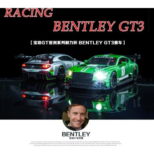 1/32 Scale Bentley GT3 Racing Diecast Alloy Pull Back Car Collectable Toy Gift