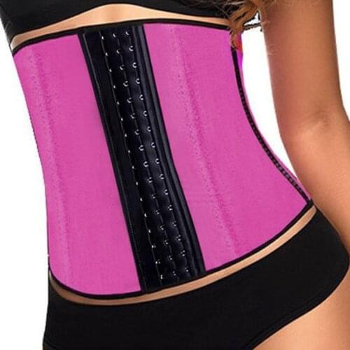 Hot New Korse Plus Size Waist Trainer Women Sexy Gaine Amincissante Corset Latex Waist Cincher Clothing Black/Blue/Purple/Pink