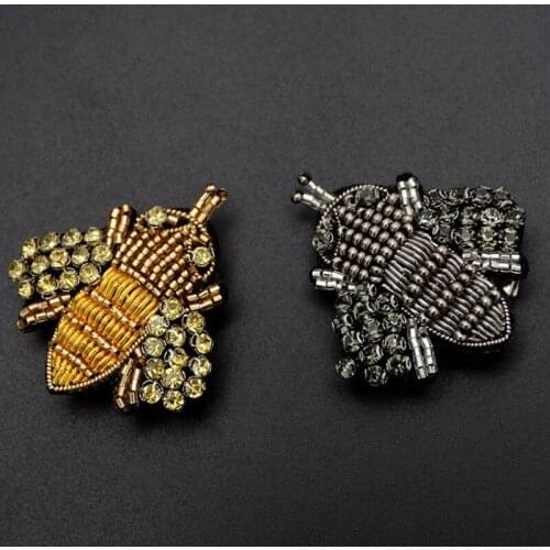 Indian Silk Wiith Diamond-Encrusted Bee Chest Dress Decorated Badges With Indian Silk Hand-Stitched Metal Badge