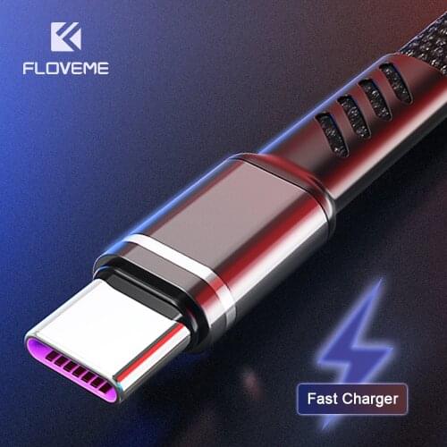 Floveme Cable USB Type C for Samsung Xiaomi iphone 11 12 moblie phone Fast Charging Cord Cables Wire C cable Micro type-c charge