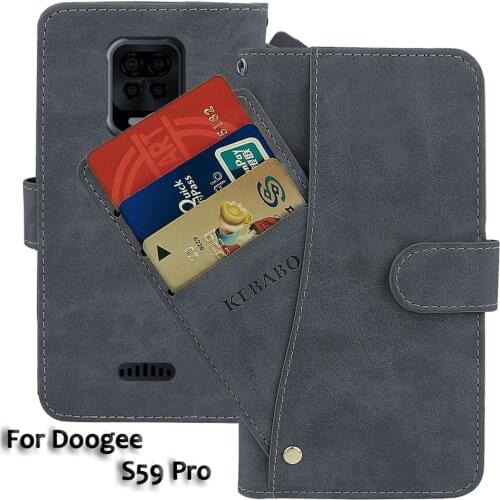 Leather Wallet Doogee S59 Pro Case 5.7" Flip Fashion Luxury Front Card Slots Cases Cover Business Magnetic Phone Bags