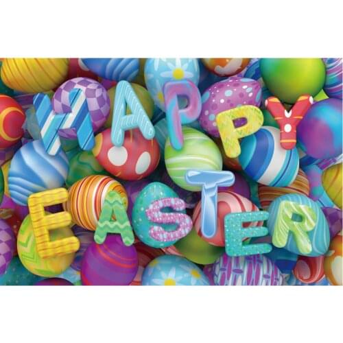 Colorful Happy Easter Backdrop Photography Background Photo Booth Studio Decor