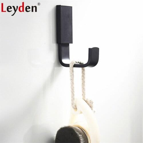 Leyden Europe Wall Mounted Black Brass Bathroom Robe Hook Durable Clothes Wall Hook Clothes Hanger Kitchen Bathroom Accessoriesr