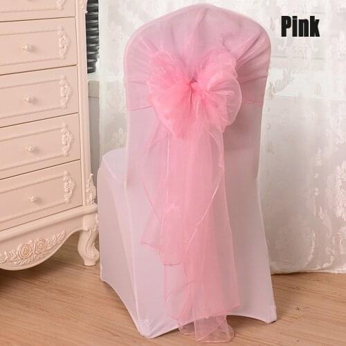 Hot 25pcs/lot 60x275cm Red Pink White 16 Colors Organza Fabric Bow Tie Chair Sash For Wedding Party Event Banquet Decoration