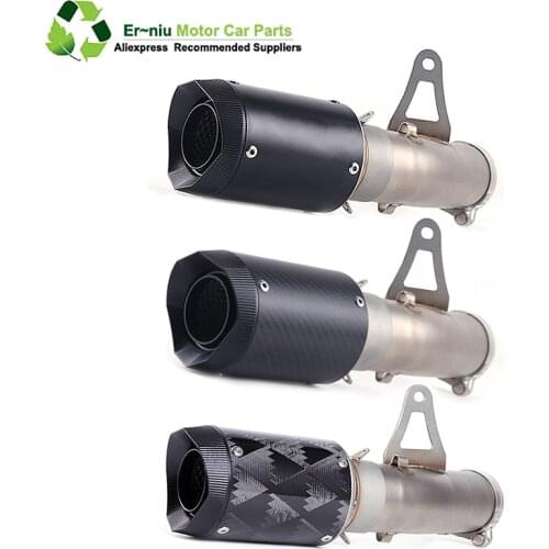 Motorcycle AR Carbon Fiber Exhaust Muffler Escape + Middle Link Pipe Full System Slip-On For BMW S1000RR S1000 RR 2010-2016