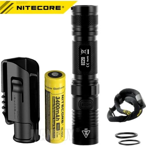 Nitecore EC20 Flashlight +3400mAh 18650 Rechargeable Battery NTH10 Holder CREE XM-L2 LED 960LMs Outdoor Camp Torch Free Shipping