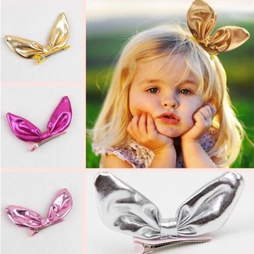 New Children Baby Girls Hair Accessories Rabbit Ear Bowknot Hairpins Girl Cute Princess Sweet Barrettes Lovely Headwear Bb Clips