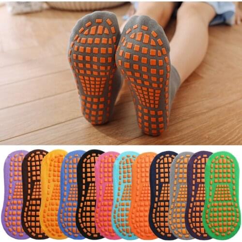 New Kids Trampoline Socks Rubber Anti-Slip Floor Socks For Children 1-12Y Soft Massage Socks Girl Boys Indoor Exercise Socks