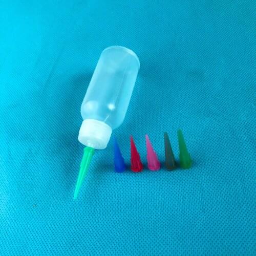 2Sets/Lot 1oz Plastic Henna Applicator Bottle & Plastic Tapered Tip Set , Fine Tip Glue Applicator Bottle