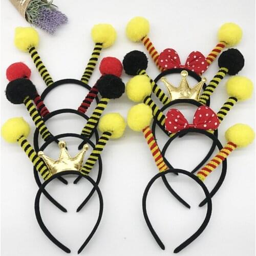 Adult Kids Tentacle Headband Antenna Ball Hair Band Headwear Fancy Dress Birthday Party Favors Gift New Year Supplies
