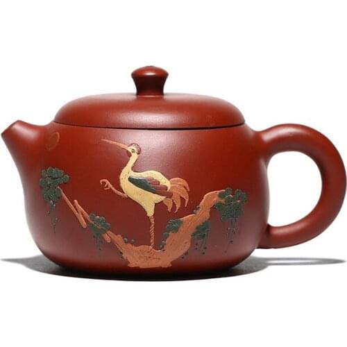 Purple Clay Crane Yixing Teapot Mud Dahongpao Kung Fu Zisha Kettle Creative Teaware Send Gift Box