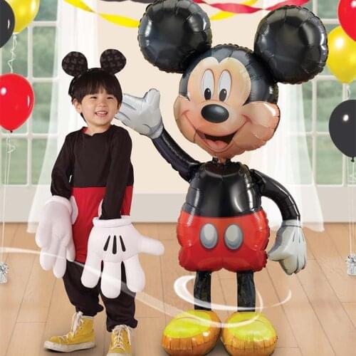 114cm Big Mickey Minnie Mouse Aluminum Balloon Cartoon Foil Children Birthday Party Decorations Kids Toy Gift Inflatable Globos