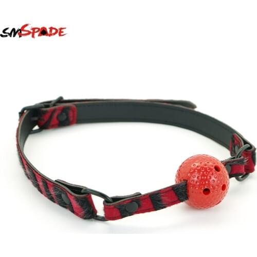 Smspade Adult Sex Toys Ball Gag For BDSM Play Adjustable Bondage Ball Gag Chastity Mouth Gag Sex Game Slave Fetish Adult Toys