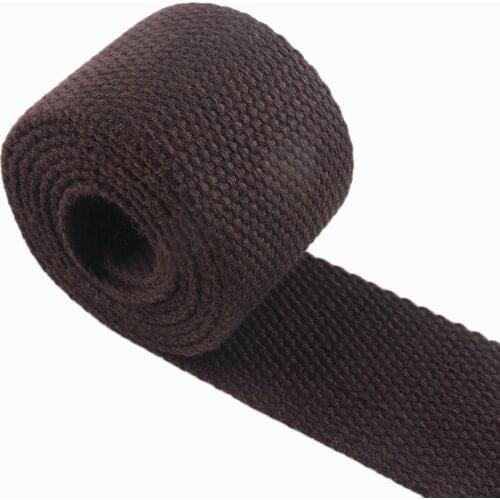 Dark brown webbing fabric belt 1.5 inch (38mm) Nylon key fob Strap Polyester soft webbing dog collar heavy weight cotton webbing