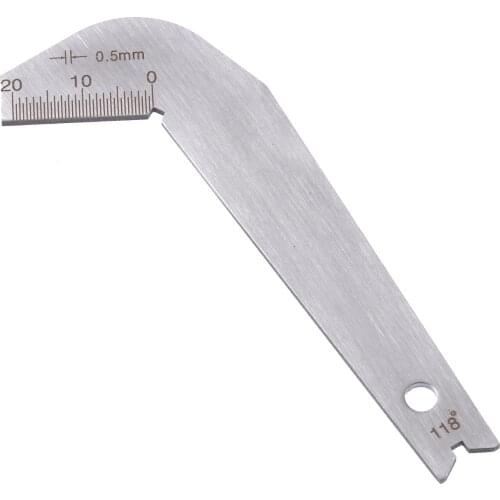 118 Degree Drill Bit Angle Gauge Stainless Steel Drill Bit Angle Gauge Edge Dimension Gage Sharpening Tool Mayitr