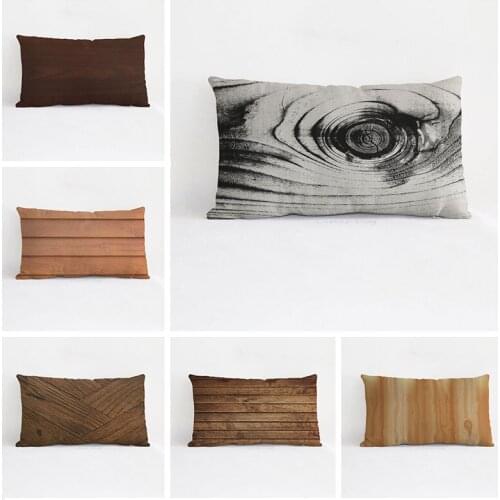 Vintage geometry cushion cover Lumbar Pillow cover linen Retro geometric Texture wooden board Home Decoration Cushions covers